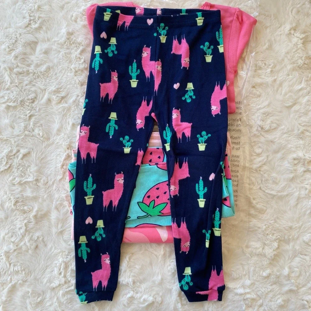 Simple Joys by‎ Carter's Girls 6-Piece Snug Fit Cotton Pajama Set Size 2T Lounge